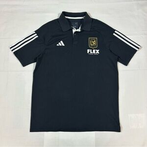 Adidas Mens Large LAFC Regular Fit Soccer Training Polo Shirt Flex Power Tools
